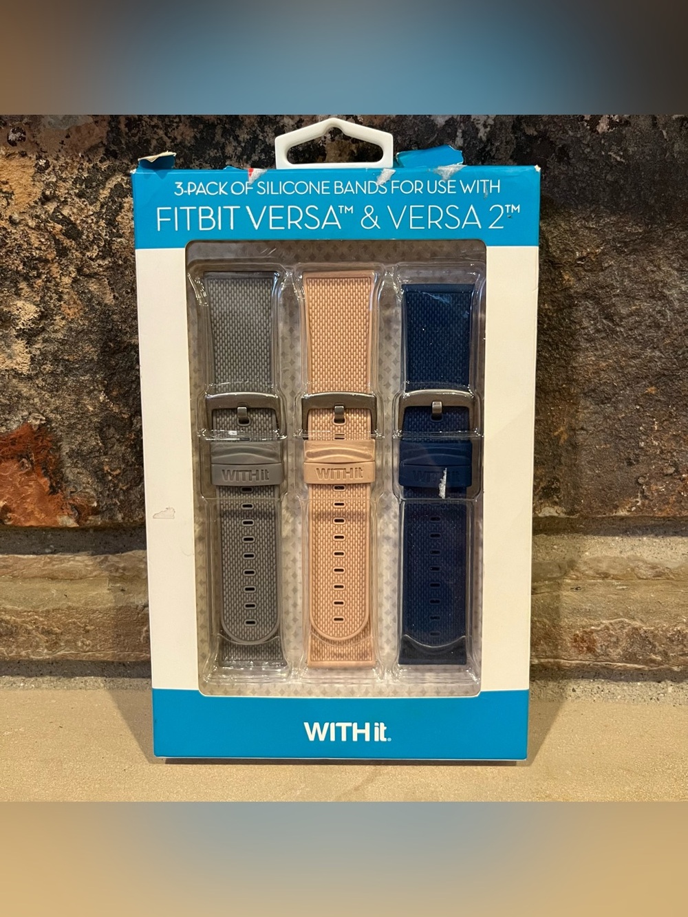 Fitbit Versa or Versa 2 Compatible 3-Pack Silicone Watch Bands from WithIt